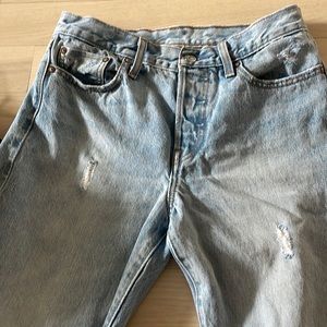 Levi’s distressed straight leg jeans